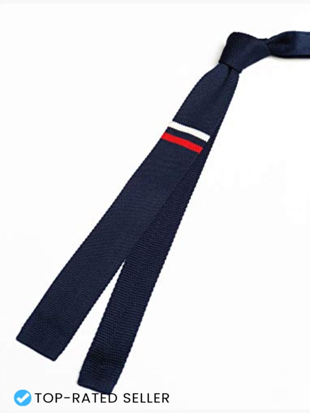 Vintage Skinny Knit Tie Striped Pattern Business Casual Mens Neckwear - Picture 4 of 5